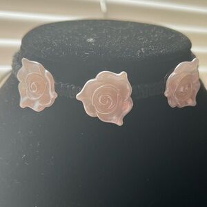 Hand Crafted Pink Rose Necklace